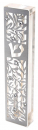 Dorit Judaica Laser Cut Steel Mezuzah Case Flowers - Swarovski Stones