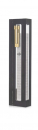 Dorit Judaica Clear Acrylic Mezuzah Case, Dark Gray Frame - Gold or Silver Shin