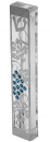 Dorit Judaica Large Lucite Mezuzah Case, Grape Vine with Crystals  Turquoise