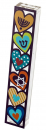 Dorit Judaica Acrylic Mezuzah Case with Colorful Heart Design