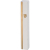 Smooth Stone-Like White Mezuzah Case with Gold Stripe and Gold Shin