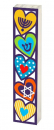 Dorit Judaica Acrylic Mezuzah Case - Colorful Heart, Star of David & Menorah