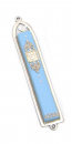 Classic Light Blue Dove Mezuzah by Ester Shahaf