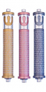 Agayof Cylinder Mezuzah Case with Shema Prayer and Shin, Light Colors - 4 Inches