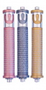 Agayof Cylinder Mezuzah Case, Shema and Curving Shin in Light Colors - 6 Inches