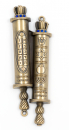 Double Mezuzah Case Design, Torah Scrolls with Judaica Signs - Copper