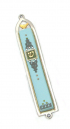 Classic Turquoise Dove Design Mezuzah by Ester Shahaf