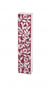 Dorit Judaica Lucite Mezuzah Case, Repeating Pomegranates - Red and White