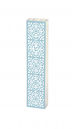 Dorit Judaica Lucite Mezuzah Case, Fleur De Lys in Frames - Blue and White