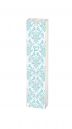 Dorit Judaica Lucite Mezuzah Case Open Fleur De Lys Design - Blue and White