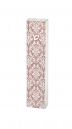 Dorit Judaica Lucite Mezuzah Case, Fleur De Lys - Pink and White