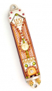 Orange Decoration Pewter Mezuzah by Ester Shahaf