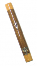 Two Tone Brown Wood Mezuzah  Case with Shin and Menorah in Silver Pewter