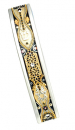 Gold-Black Curved Pewter Mezuzah Case by Ester Shahaf