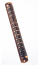 Copper Color Round Pewter Mezuzah Case - Stripe Design