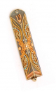 Triangle Pewter Mezuzah in Gold by Shades Ester Shahaf