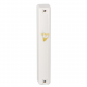 White+Plastic+Mezuzah+with+gold+Shin