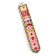 Iris+Design+Hand+Painted+Girls+Mezuzah+Case%2C+Pewter+Enamel+Beaded+-+Pink