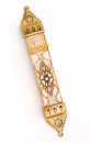 Peach Color Enamel Mezuzah Case by Ester Shahaf