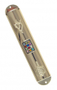 Round Nickel Silver Twelve Tribes Mezuzah Case