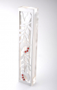 Dorit Judaica Laser Cut Steel Mezuzah Case Pomegranates - Red Swarovski Stones