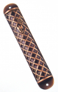 Wide Copper Color Pewter Mezuzah Case - Criss-Cross Design