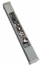 Gray Aluminum Mezuzah Case Metal Shin - Fig Design