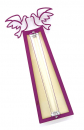 Shraga Landesman Two Doves Mezuzah Case  - Plum with White Background