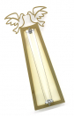 Shraga Landesman Two Doves Mezuzah Case - Gold with white background