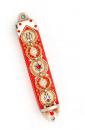 Red Hamsa Star of David Mezuzah Case - Ester Shahaf