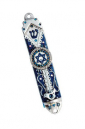 Blue-Silver Star of David Mezuzah Case - Ester Shahaf