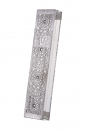 Dorit Judaica Acrylic Mezuzah Case with Cutout Steel, Swarovski Stones - Mandala