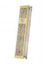 Dorit Judaica Gold Stainless Steel Acrylic Mezuzah Case, Crystals - Mandala