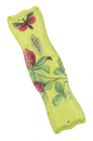 Colorful Wood Mezuzah Case, Flower and Butterfly - Golden Yellow