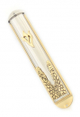 Silver and Gold color Jerusalem Wall Mezuzah