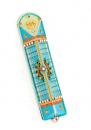 Turquoise Checker Triangular Mezuzah Case - Ester Shahaf