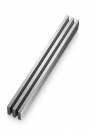 Adi Sidler Mezuzah Case with Vertical Channels Forming a Shin Letter  Gray