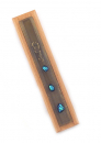 Wooden Mezuzah with Glass Decorations