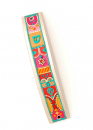 Pink and Red Curved Pewter Mezuzah - Ester Shahaf