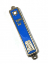 Light Blue Mezuzah Case - Star of David with Torah