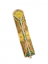 Green Enamel Triangular Mezuzah Case by Shahaf