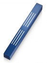 Adi Sidler Brushed Aluminum Mezuzah Case, Lines of Shin Design - Blue