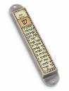 Iris Design Handcrafted Pewter & Enamel Beaded Mezuzah Case - Shema words